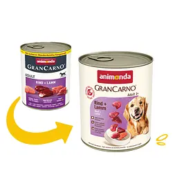 Вологий корм для собак Animonda GranCarno Adult Beef + Lamb з яловичиною та ягнятим 800 г (арт.AM-82742) - мініатюра 2