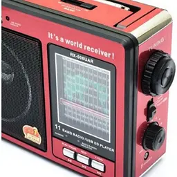 Переносний радіо приймач червоний "GOLON" RX-006UAR USB FM - мініатюра 3