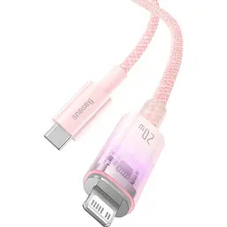 Кабель Baseus Explorer Series Fast Charging Cable with Smart Temperature Control Cable Type-C to Lightning 20W 1m CATS010204 Pink - мініатюра 3