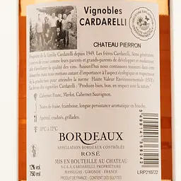 Вино Chateau Pierron Bordeaux AOP, рожеве, сухе, 0,75 л - мініатюра 3
