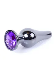 Анальна пробка - Jewellery Dark Silver BUTT PLUG- Purple - мініатюра 3