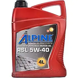 Олива моторна синтетична Alpine RSL 5W-40 API SN/CF A3/B4 MB-229.3 Porsche A40 4 л (23453)