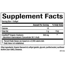 Концентрат журавлини Natural Factors CranRich Super Strength Organic Cranberry Concentrate 500 мг 90 м'яких капсул - мініатюра 2