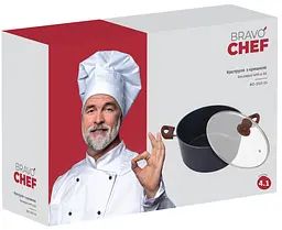 Каструля Bravo Chef класична 24 см 4.1 л з кришкою kuh0016457 - мініатюра 3