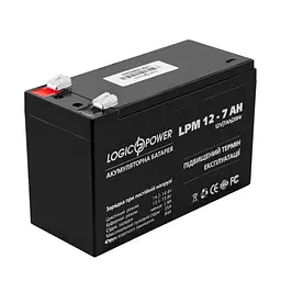Акумуляторна батарея для ДБЖ LogicPower AGM 12 V / 7 А*ч (LP3862) - мініатюра 2
