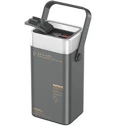 Павербанк Remax RPP-596 40000 мАг до 22,5 Вт USB-C USB-A PD QC з RGB ліхтариком Сірий (1363)