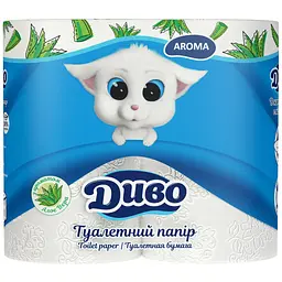 Туалетний папір Диво Aroma Алое Вера 2 шари білий 4 рулони (4820003836156)