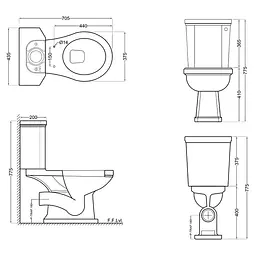 Унітаз-компакт Jaquar Queen's QPS-WHT-7753P180UFSPMZ з кришкою Soft Close, Білий - мініатюра 5