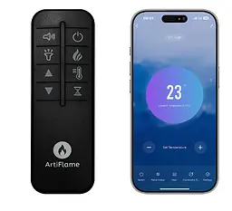 Тристоронній електрокамін ArtiFlame AF60TS — 150 см, 3D-ефект полум’я, LED-підсвічування та обігрів - мініатюра 6