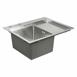 Кухонна мийка Platinum Handmade 580x480x220 L нержавійка (товщина 3,0/1,5 мм корзина та дозатор в комплекті), R, Нержавіюча сталь - мініатюра 9