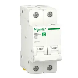 Автоматичний вимикач змінного струму Schneider Electric RESI9 16А, 2P, 6кА
