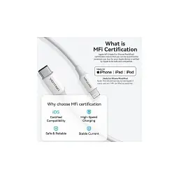 Дата кабель USB-C to Lightning 1.0m 3A white Vention (LAKWF) - мініатюра 3