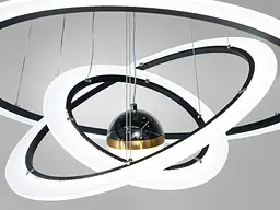 Люстра стельова LED Diasha 2328-800+600+400BK 140W, чорний, сучасний стиль для вітальні, спальні - мініатюра 6