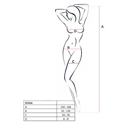 Бодістокінг Passion BS066 One Size, Red, комбінезон, імітація панчіх і пояса з гартерами - мініатюра 4