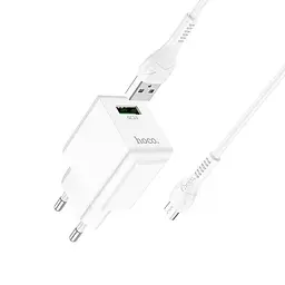 Комплект зарядний блок і кабель Hoco Proton C98A Micro USB Cable 1USB 18W білий - мініатюра 6
