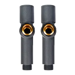 Комплект дизайн кранів Ideale Dante 1/2”x1/2” антрацит - мініатюра 4