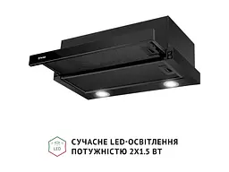 Витяжка телескопічна Perfelli TL 6212 Full BL 700 LED - мініатюра 2