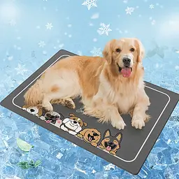 Літня охолодна підстилка для собак Derby Ice Silk Summer Pet Cooling Mat Dogs Smile 65х90 см - мініатюра 3