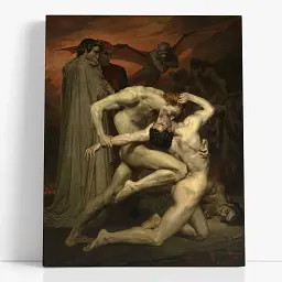 Інтер'єрна картина Данте и Вергилий в аду, Вильям Бугро, Bouguereau, Dante and Virgil in Hell, інтер'єрний декор, 75×60 см (id6991)