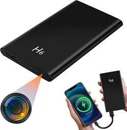 Power Bank із вбудованою HD 1080P міні‑камерою, датчиком руху та нічним баченням, до 20 год запису
