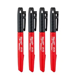 Набір маркерів для будмайданчика INKZALL MILWAUKEE, тонких чорних, (4шт)