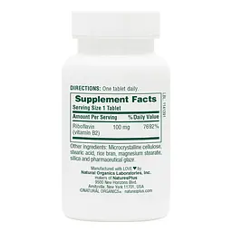 Вітаміни та мінерали NaturesPlus Vitamin B2 100 mg 90 таблеток - мініатюра 2