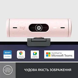 Веб-камера Logitech Brio 500 Rose (960-001421) - мініатюра 8