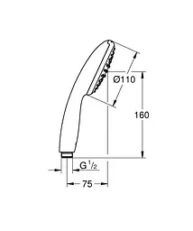 Ручний душ 1 режим струменя Grohe Tempesta 110 27852003, Хром - мініатюра 6