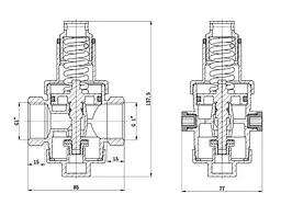 Редуктор тиску посилений Thermo Alliance Standart 1" ВВ, нікель, PN25 SF242W25 - мініатюра 4