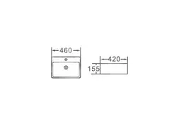 Раковина Newarc Countertop 46x42 білий 5025, Білий - мініатюра 5