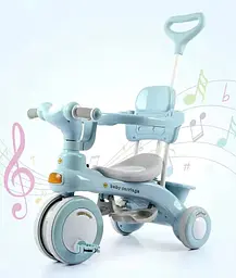 Дитячий триколісний велосипед Baby Carriage 588 блакитний з батьківською ручкою - мініатюра 3