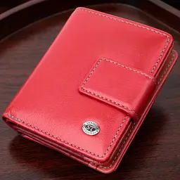 Жіночий вертикальний компактний гаманець із натуральної шкіри ST Leather 19437 червоний