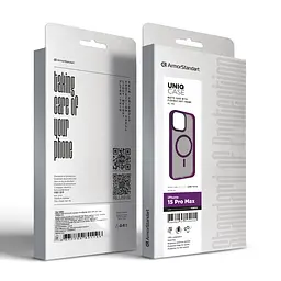Чехол для Apple iPhone 15 Pro Max, Uniq MagCase, фиолетовый, противоударный, панель-накладка с MagSafe, ударопрочный TPU+PC, с магнитом MagSafe, поддержка полноценной беспроводной зарядки, ArmorStandart (ARM75310) - мініатюра 6