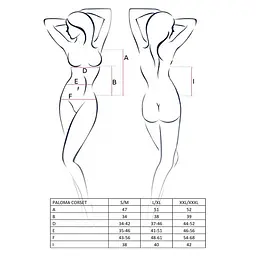 Корсет-сорочка з пажами Passion PALOMA CORSet white L/XL - мініатюра 3