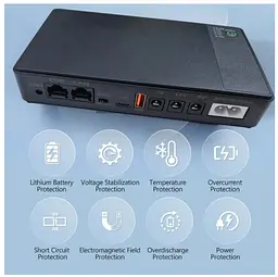 UPS ИБП бесперебойное питание для роутера, терминала ONU, DC 5/9/12V, USB Type-C, Voltronic DC18W 10400mAh - мініатюра 7