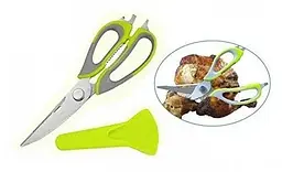 Багатофункціональні кухонні ножиці 10в1 Mighty Shears з чохлом і магнітом Сірий / Зелений - мініатюра 2