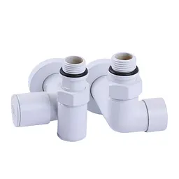 Набір Кран вентильний кутовий з американкою Solomon Lux 1/2″ White 7777 TEN (2шт.) 000020287 - мініатюра 4