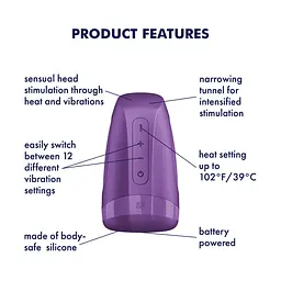 Мастурбатор Satisfyer Men Heat Vibration Battery Series імітатор мінету, підігрів та вібрація - мініатюра 6