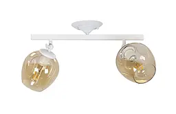 Люстра стельова Levistella 756XPR0231F-2 WH+BR, 2 лампи E27, білий + коричневий, метал + скло, сучасний стиль для дому