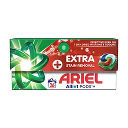 Капсули для прання Ariel Pods+ All-in-1 Extra Stain Removal Екстрасила виведення плям 26 шт. (8700216765305)
