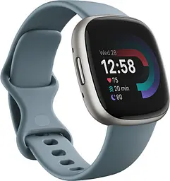 Смарт-годинник Fitbit Versa 4 Waterfall Blue/Platinum (FB523SRAG) - мініатюра 3