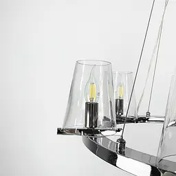 Підвісна срібна кільцева люстра PAUILLAC 60 см 6 плафонів Line.F MJ 106-600 - мініатюра 3