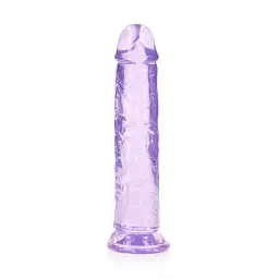 Фалоімітатор RealRock Crystal Clear 8'' 22 см (фіолетовий) - мініатюра 3