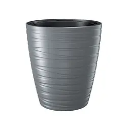 Горщик для квітів Prosperplast Maze круглий з вкладишем сірий 296 х 329 мм (88710-405)