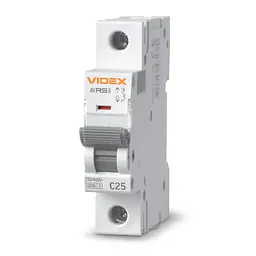 Автоматичний вимикач RS6 1п 25А 6кА С VIDEX RESIST VIDEX (26549-000) - мініатюра 1