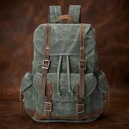 Рюкзак дорожній текстильний 20056 Vintage зелений