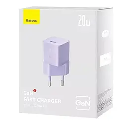 МЗП Baseus GaN5 Fast Charger (mini) PD20W (1USB-C) (CCGN05010) Purple - мініатюра 2