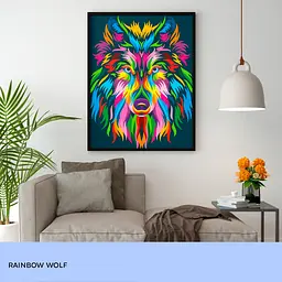 Картина за номерами 99IDEAS "Райдужний вовк" 40*50 см, GX23828 - мініатюра 4