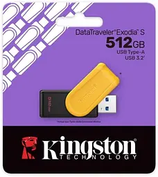 Флеш накопичувач USB 512Gb DataTraveler Exodia S, Black/Yellow Kingston teh0021081 - мініатюра 3