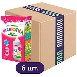 Суха молочна суміш Малютка 3 для дітей від 12 місяців 2.1 кг (6 шт. по 350 г)